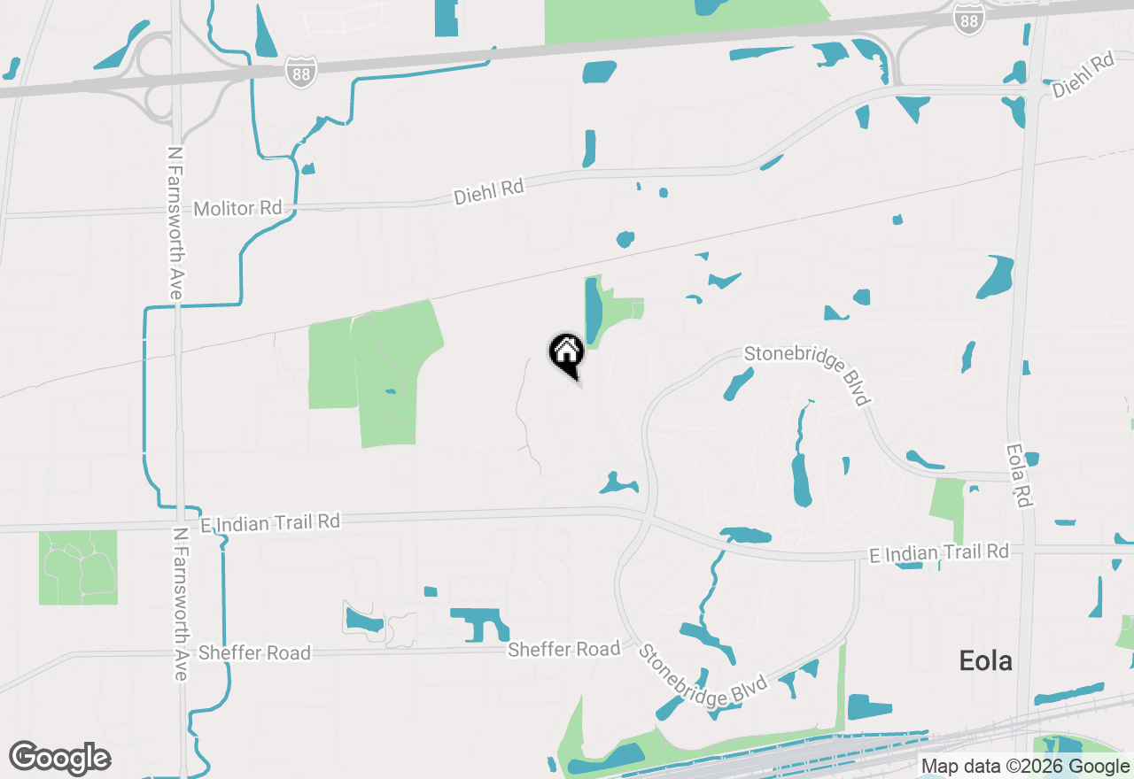 Map of 1624 Mansfield Drive, Aurora, IL 60502