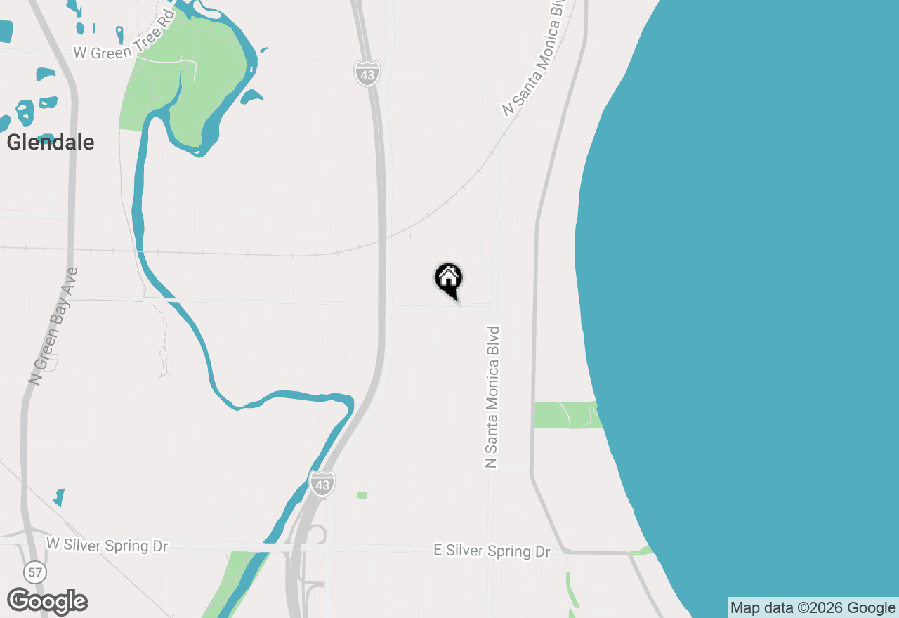 Map of 6175 N Kent Ave, Whitefish Bay, WI 53217