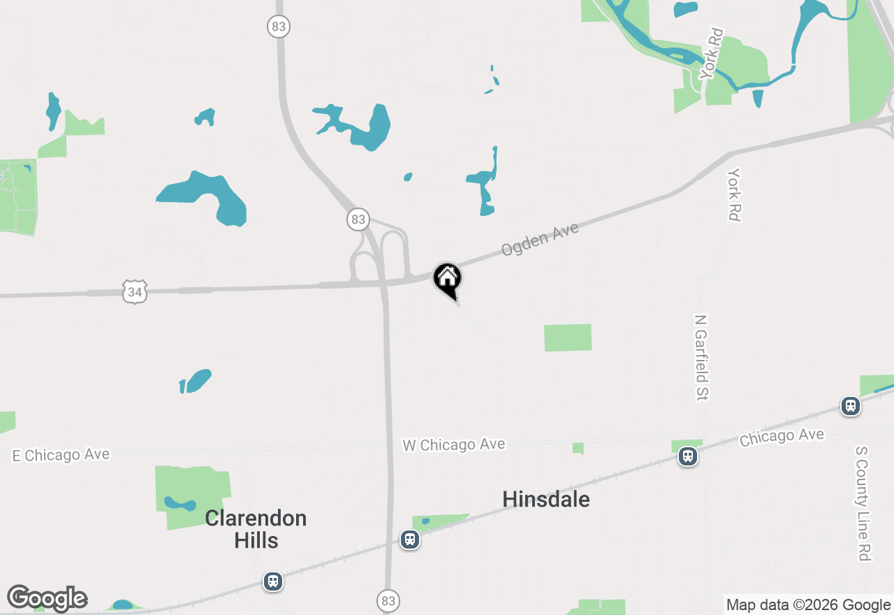Map of 421 N Bruner Place, Hinsdale, IL 60521