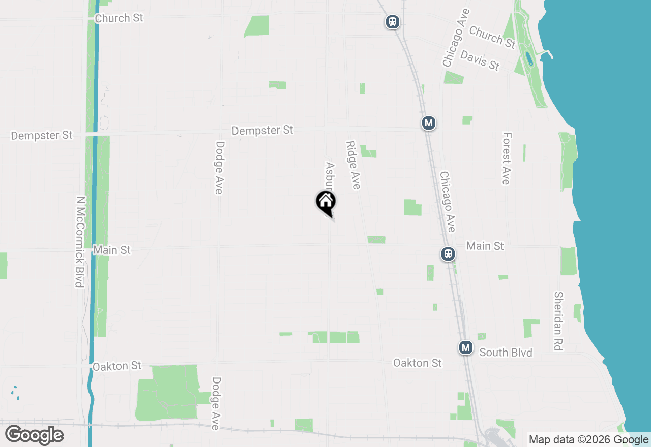 Map of 934 Asbury Avenue, Evanston, IL 60202