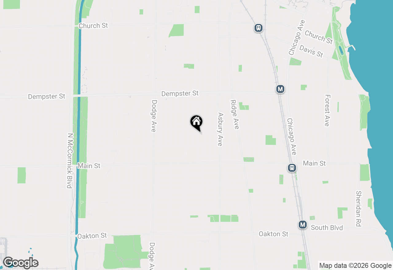 Map of 1028 Ashland Avenue, Evanston, IL 60202