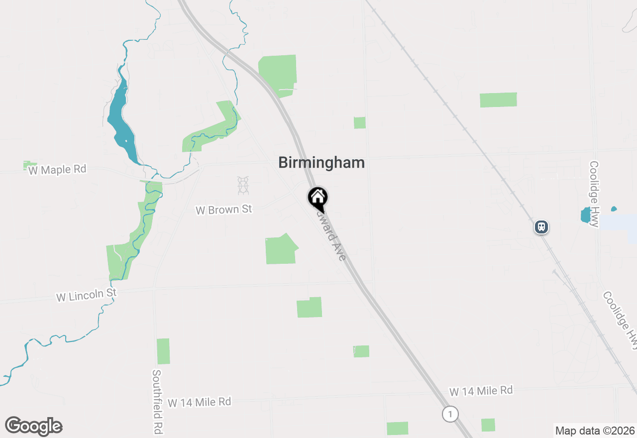 Map of 555 S Old Woodward Avenue #1207, Birmingham, MI 48009
