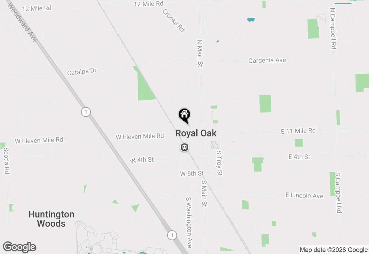 Map of 125 N Washington Avenue, Royal Oak, MI 48067