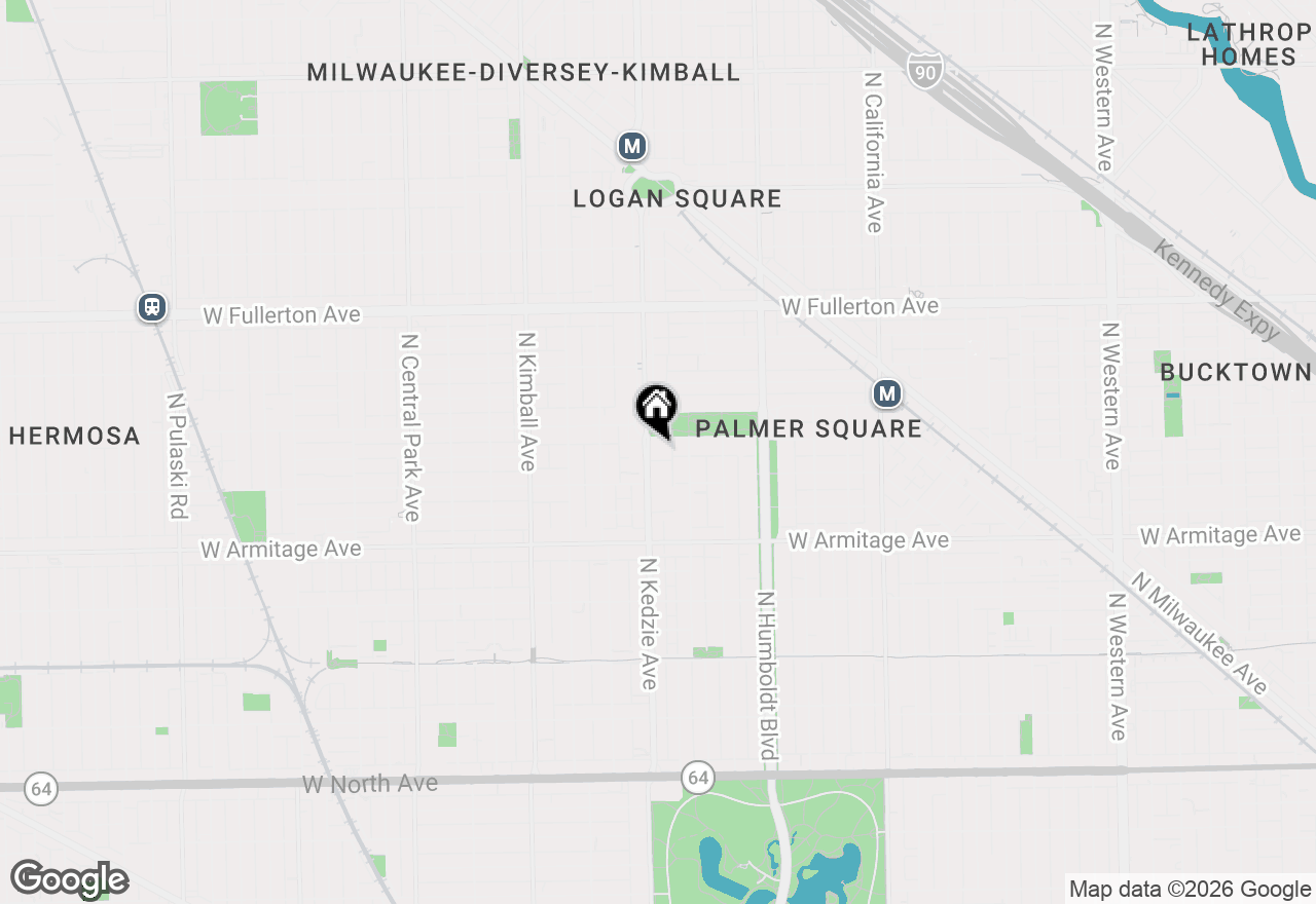 Map of 3135 W Palmer Square #3, Chicago, IL 60647