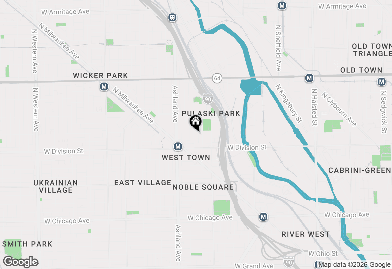 Map of 1247 N Greenview Avenue #2, Chicago, IL 60642