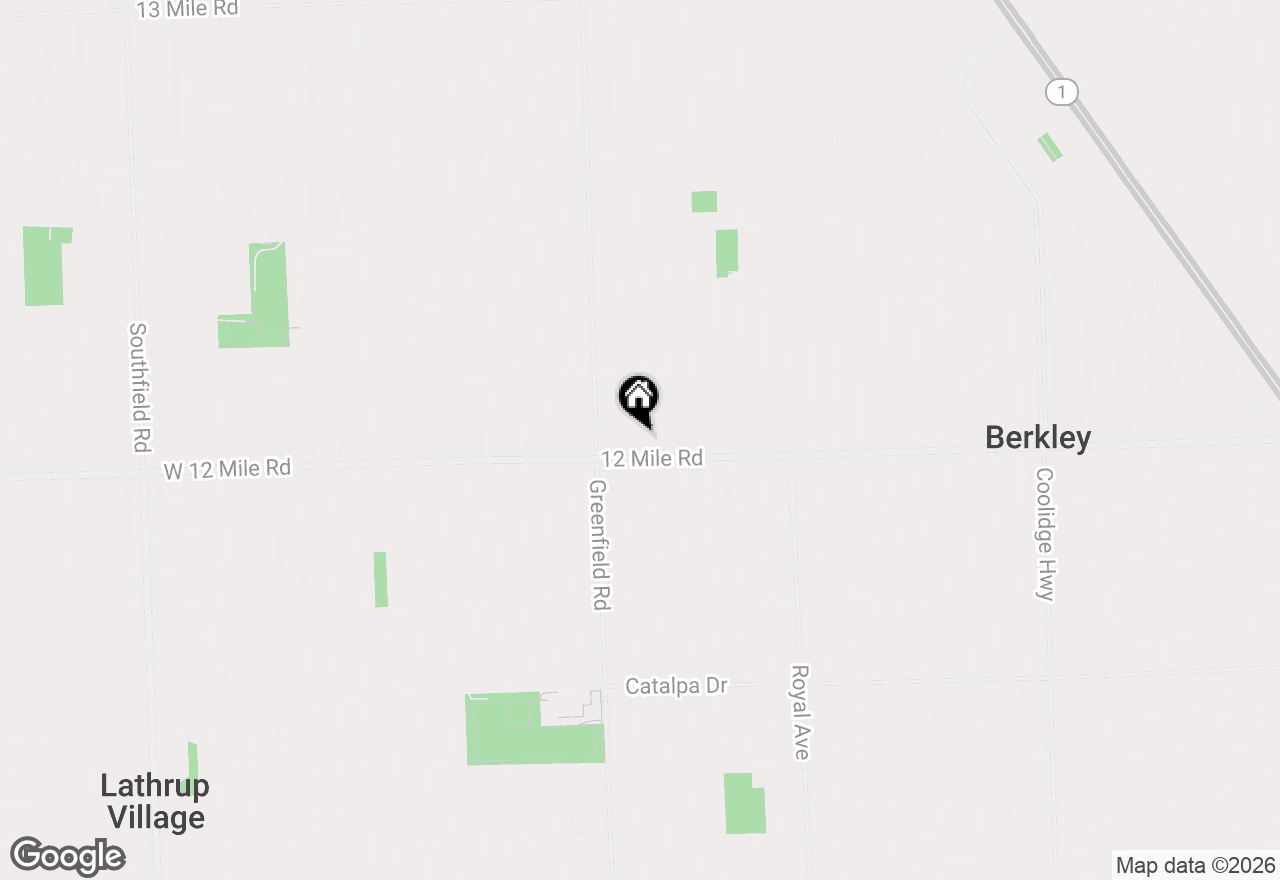 Map of 3461 Thomas Avenue, Berkley, MI 48072