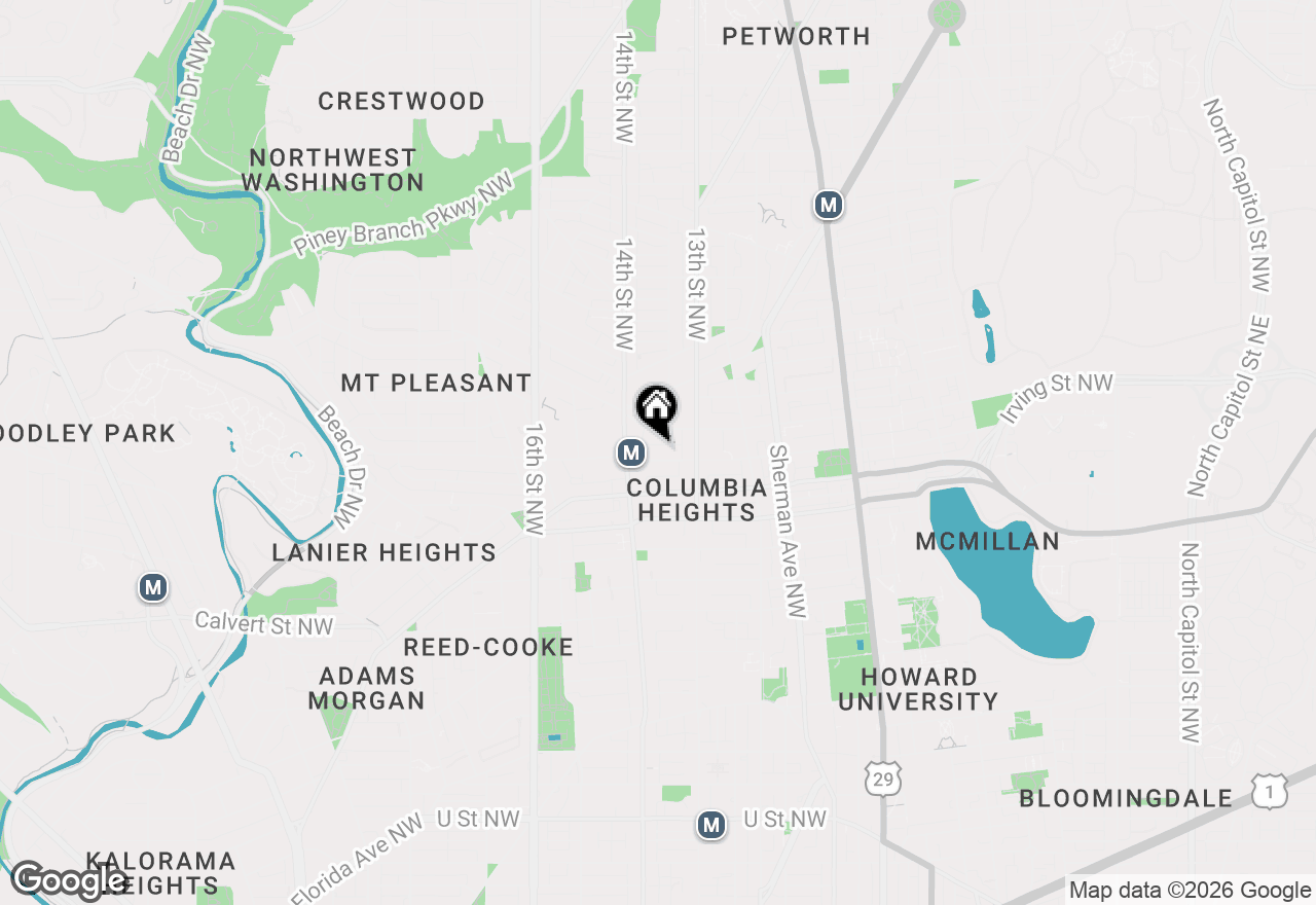 Map of 1349 Irving Street Nw, Washington, DC 20010