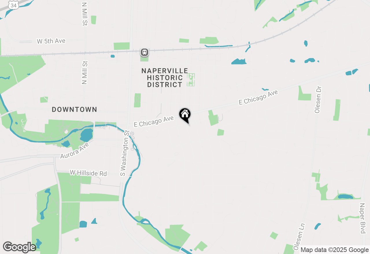 Map of 305 S Wright Street, Naperville, IL 60540