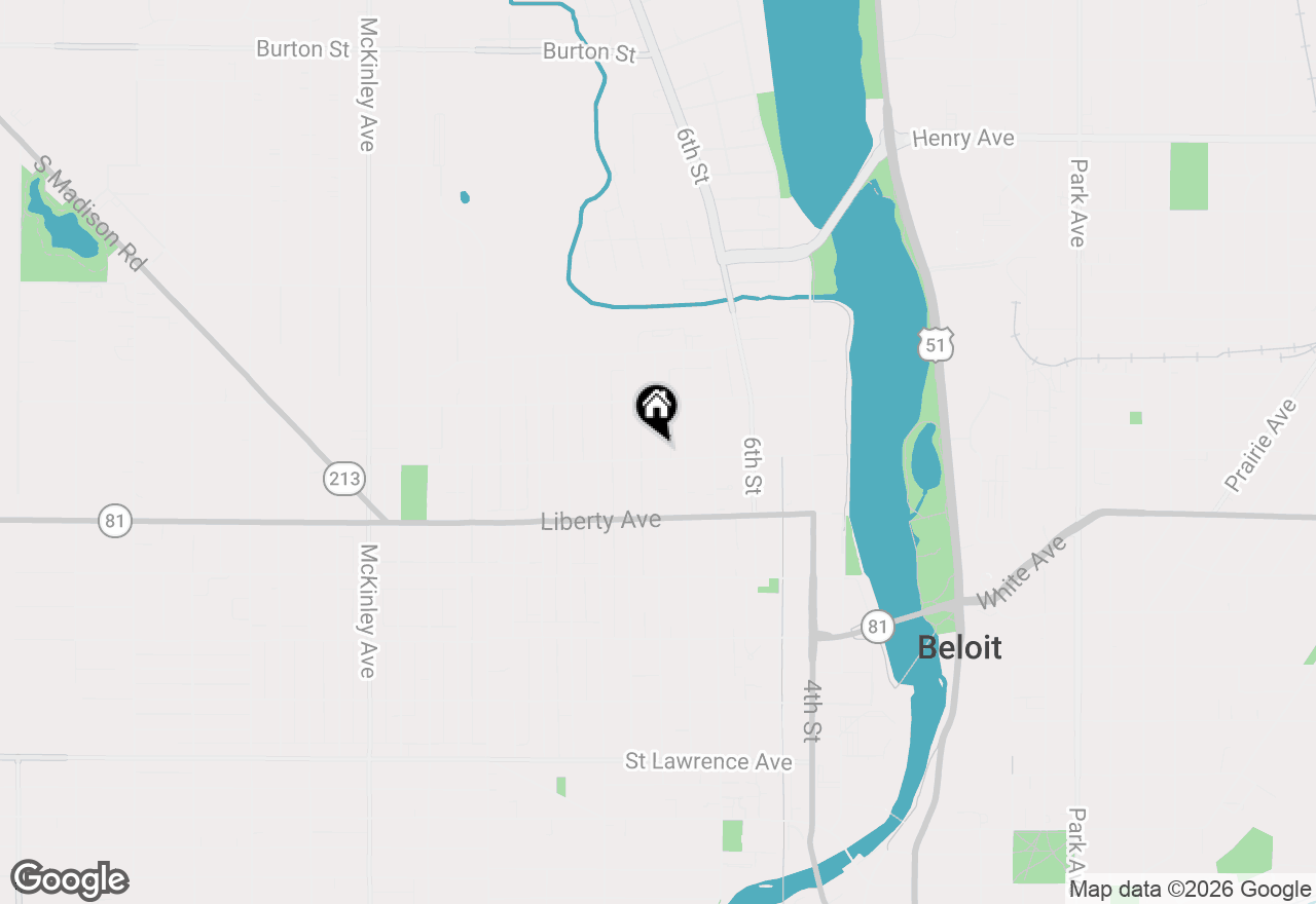 Map of 1207 Oak Street, Beloit, WI 53511