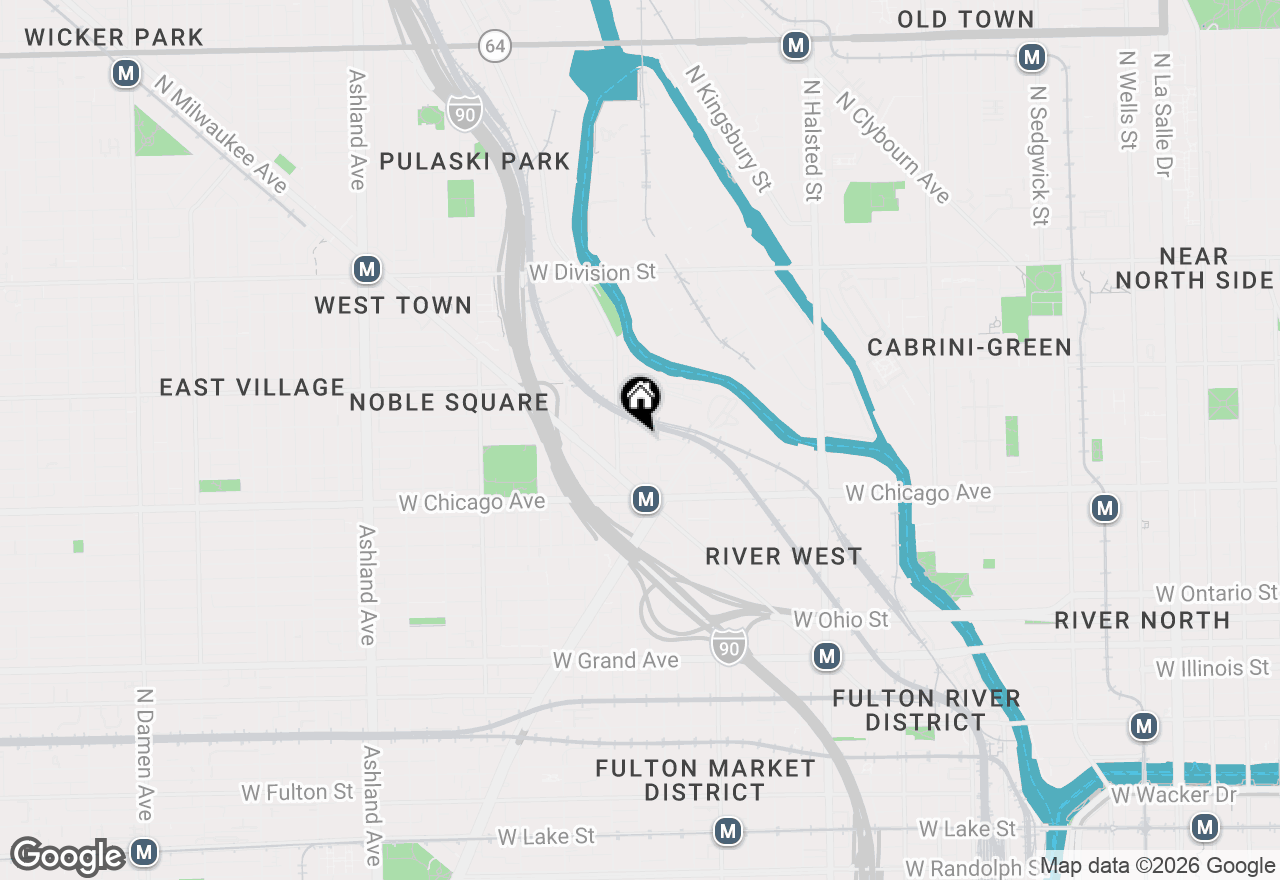 Map of 1107 W Chestnut Street #1W, Chicago, IL 60642