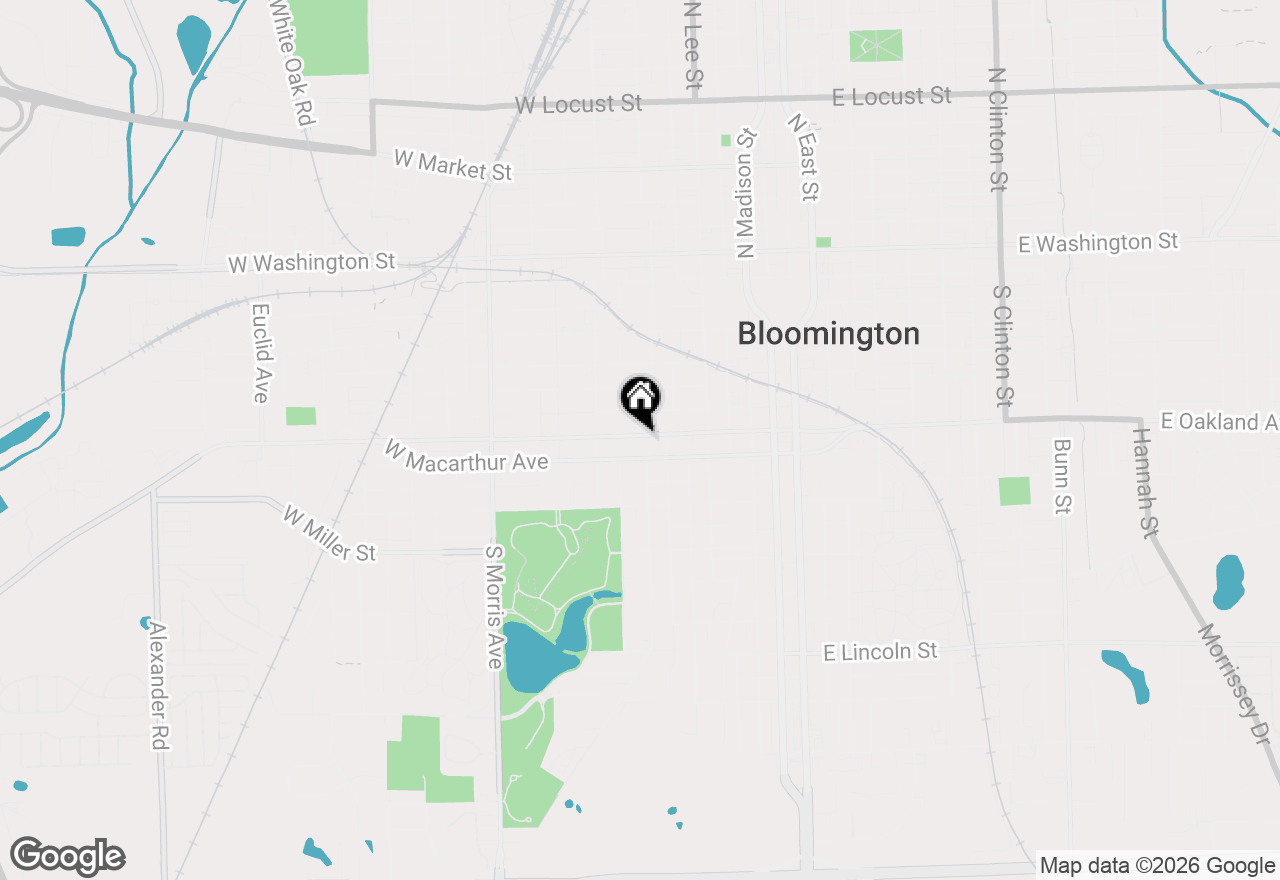 Map of 614 W Oakland Avenue, Bloomington, IL 61701