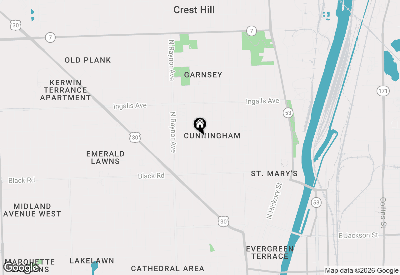 Map of 1004 Oakland Avenue, Joliet, IL 60435