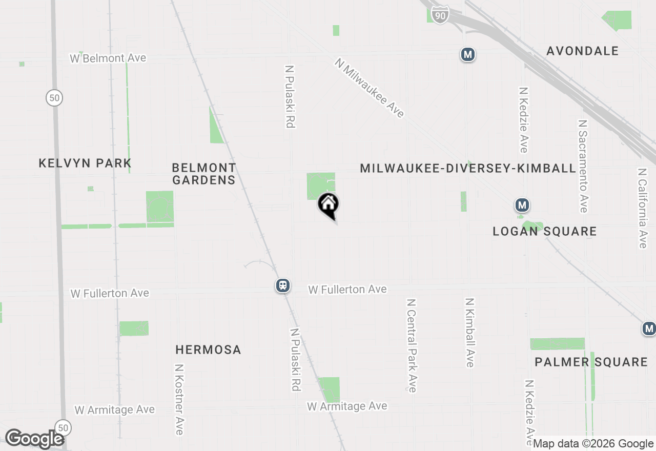 Map of 3850 W Wrightwood Avenue #1, Chicago, IL 60647