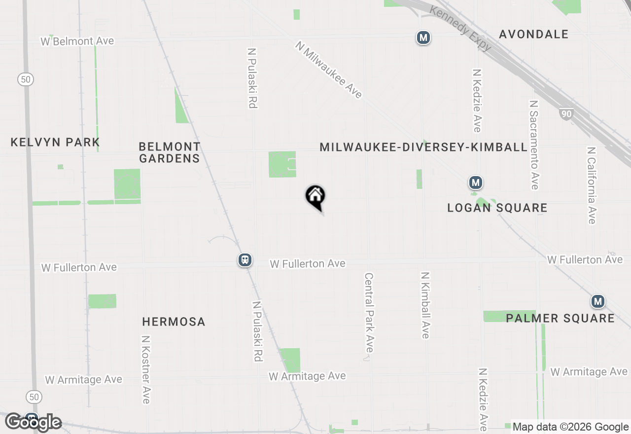 Map of 2537 N Hamlin Avenue #1N, Chicago, IL 60647