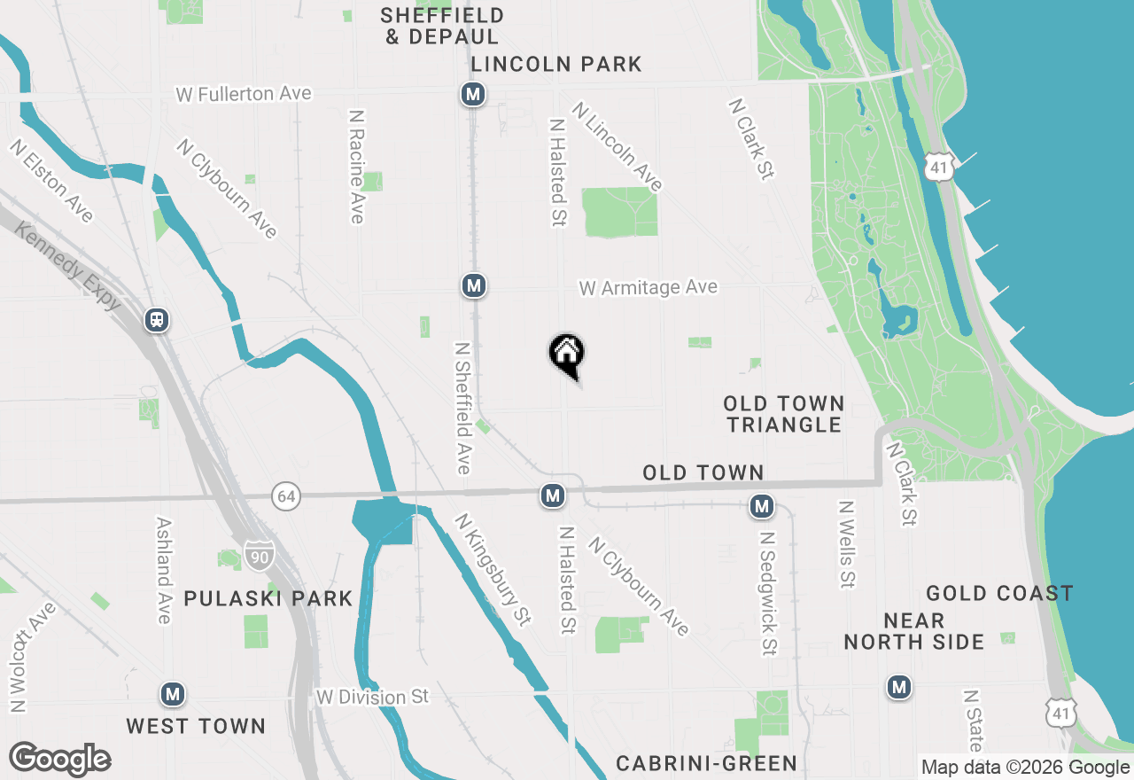 Map of 1823 N Halsted Street #1, Chicago, IL 60614