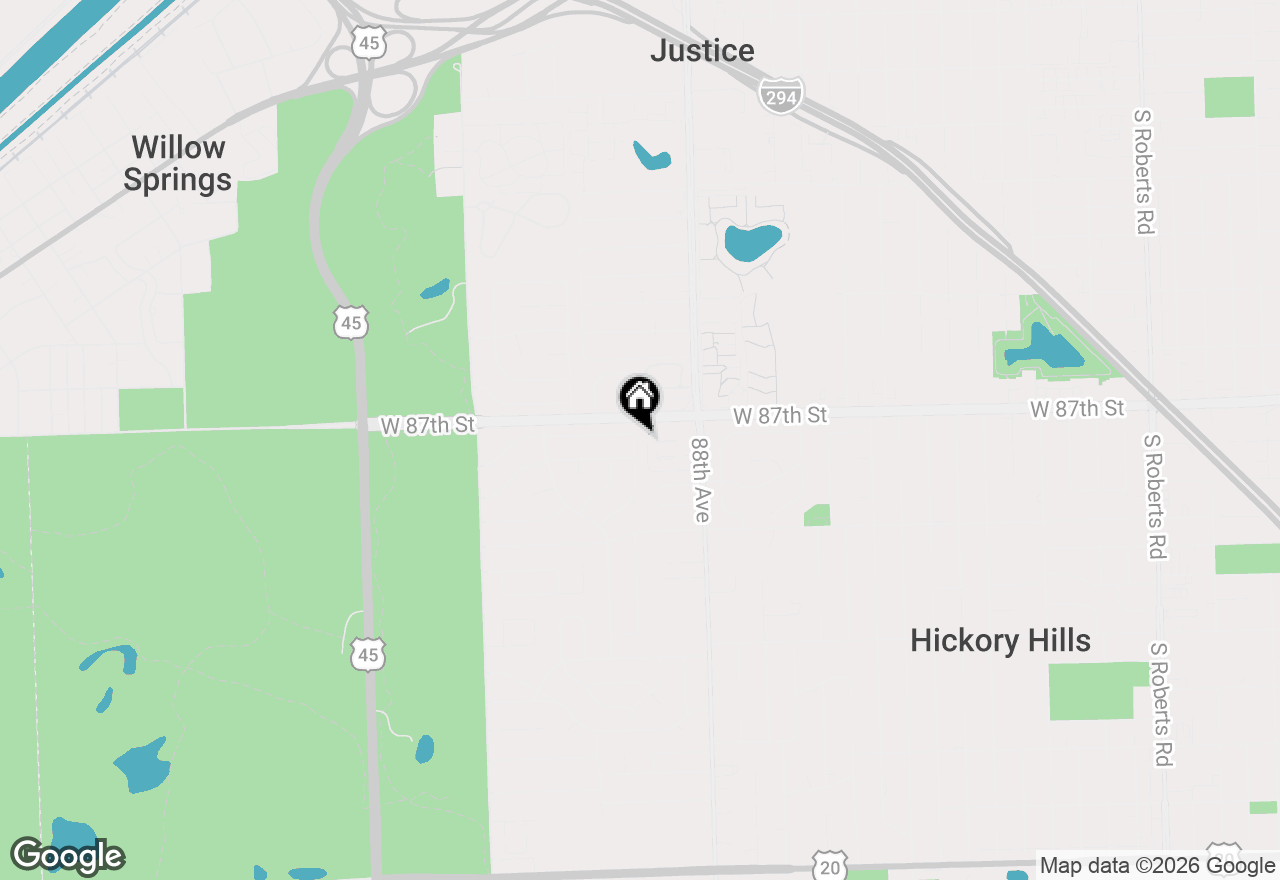 Map of 8719 Willow Road, Hickory Hills, IL 60457