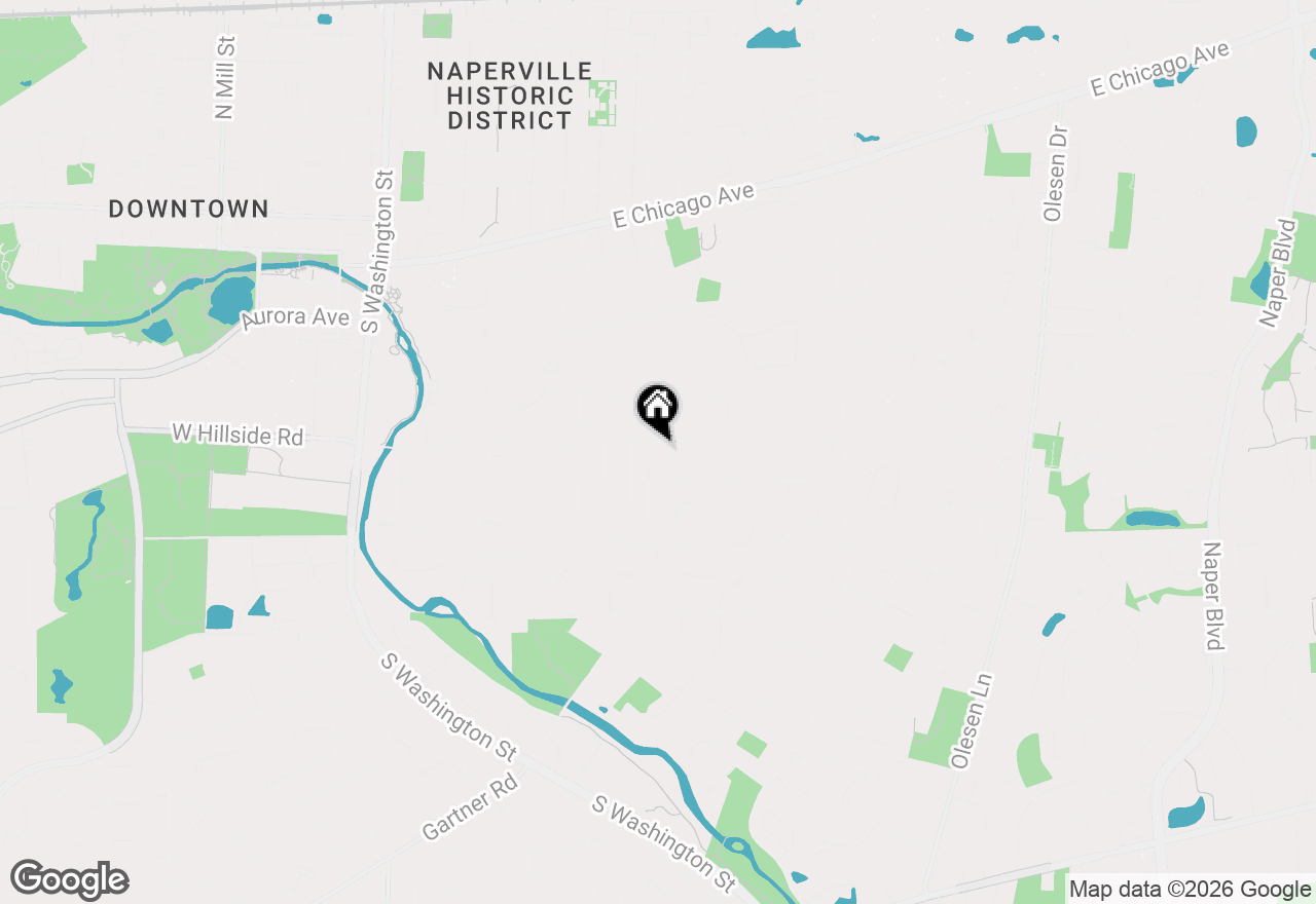 Map of 712 E Hillside Road, Naperville, IL 60540