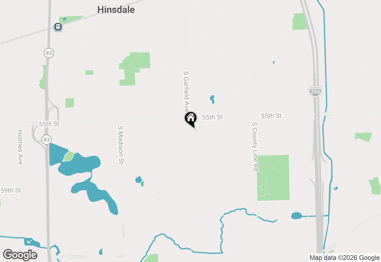Map of 5523 S Garfield Street, Hinsdale, IL 60521