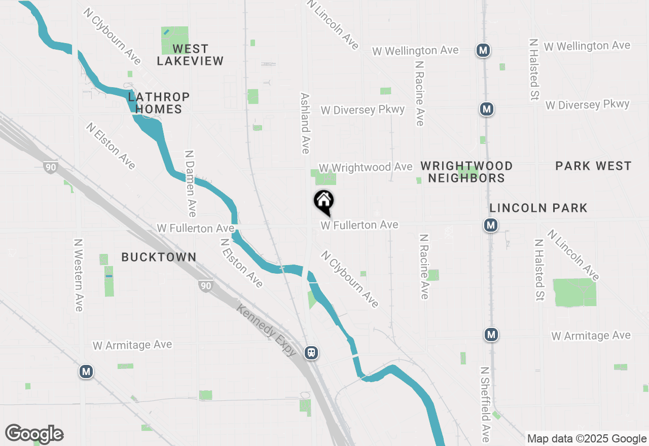 Map of 1528 W Fullerton #2, Chicago, IL 60614