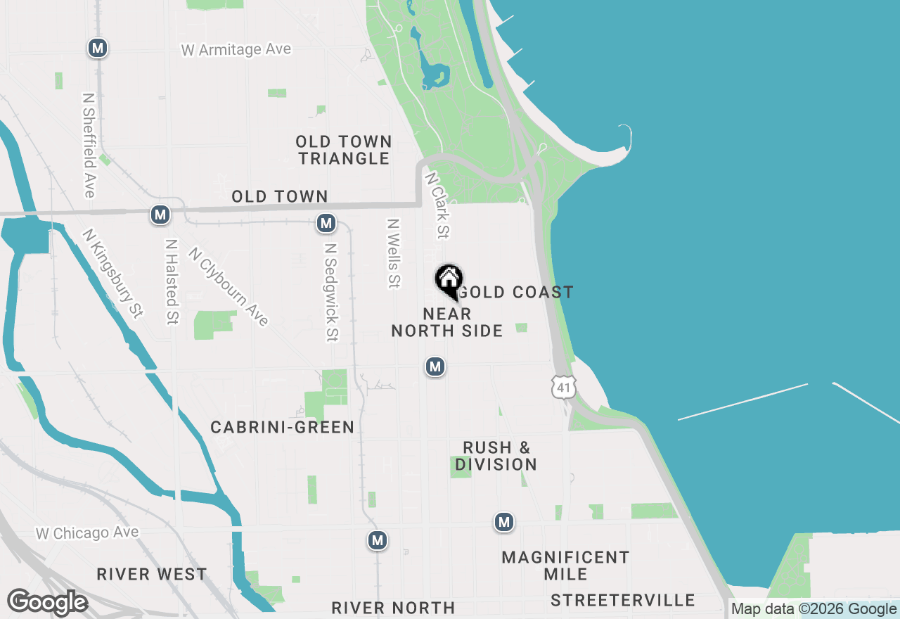 Map of 1318 N Sutton Place, Chicago, IL 60610