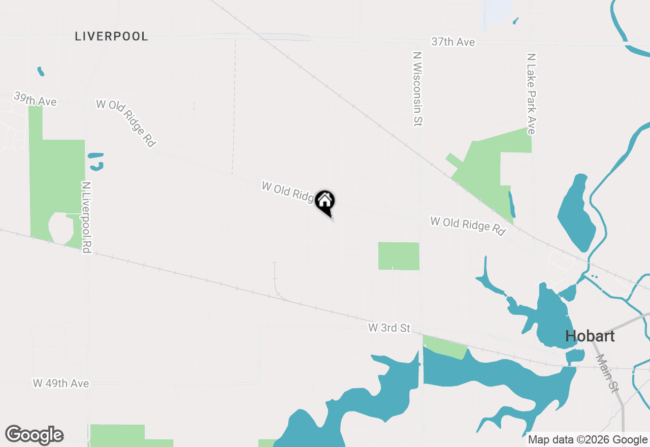 Map of 128 N Guyer Street, Hobart, IN 46342