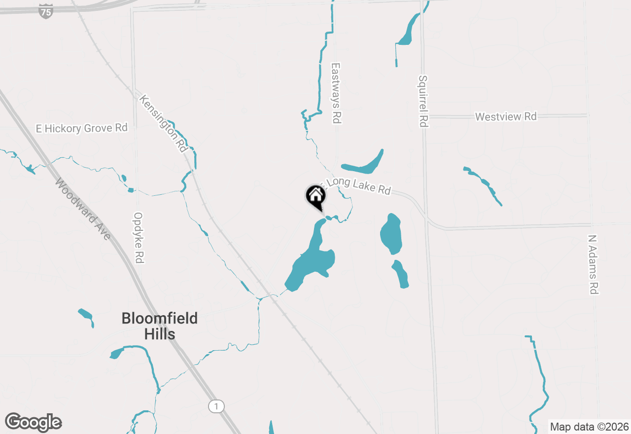Map of 570 E Long Lake Road, Bloomfield Hills, MI 48304