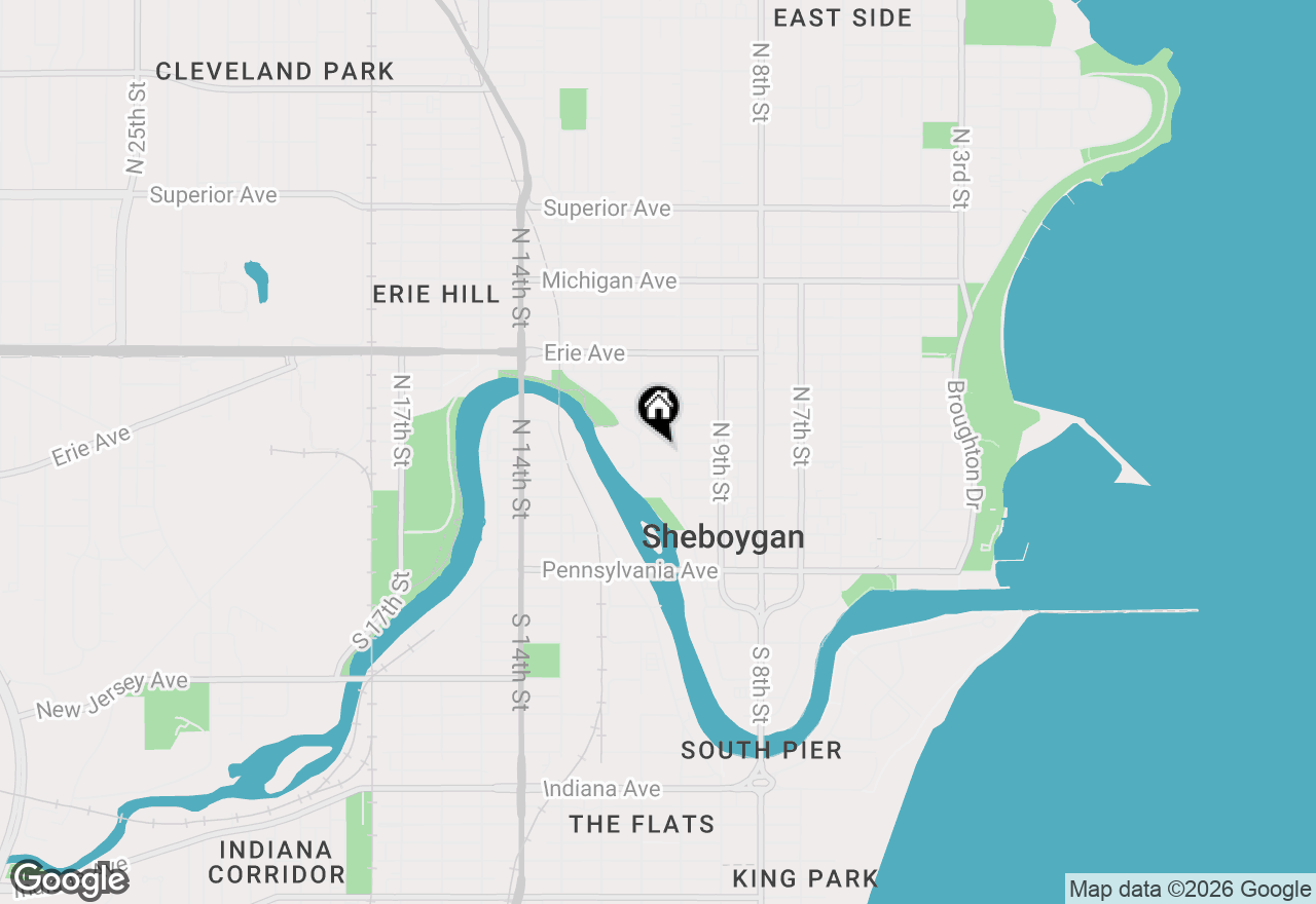 Map of 1022 Wisconsin Ave, Sheboygan, WI 53081