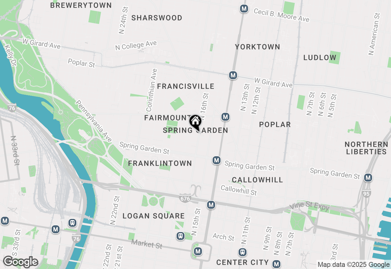 Map of 1609 Mount Vernon Street #5, Philadelphia, PA 19130