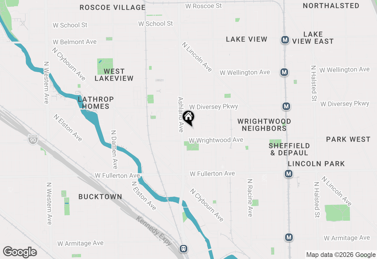 Map of 2640 N Bosworth Avenue #1N, Chicago, IL 60614