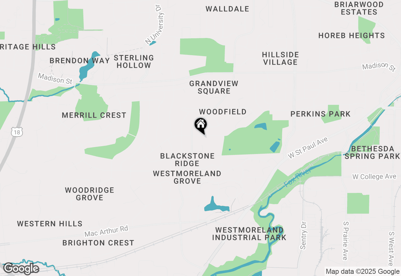 Map of 221 Cambridge Ave, Waukesha, WI 53188