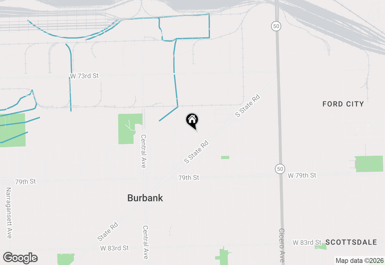 Map of 7624 Lockwood Avenue, Burbank, IL 60459