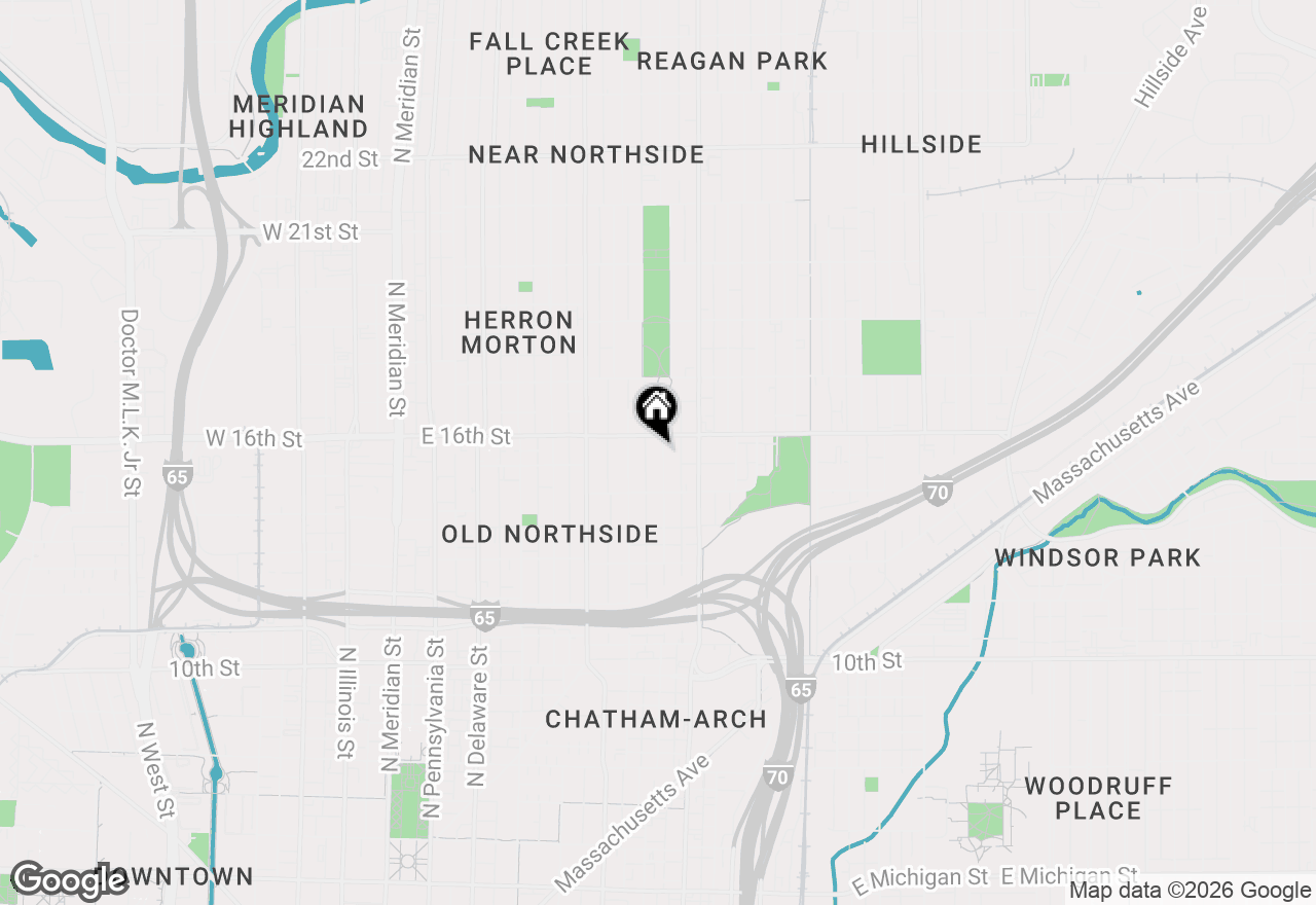 Map of 1548 Broadway Street, Indianapolis, IN 46202