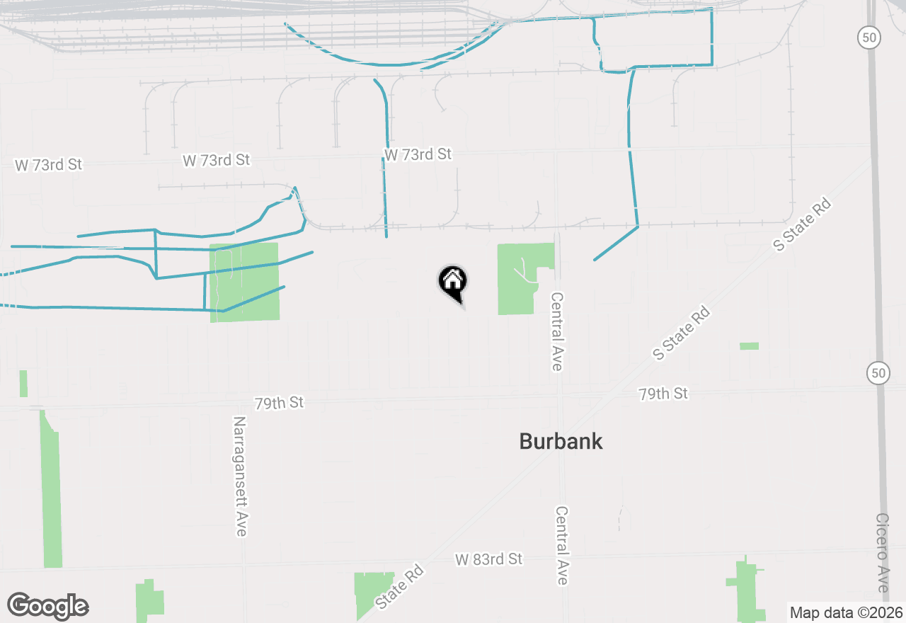 Map of 5834 W 77th Street #104, Burbank, IL 60459