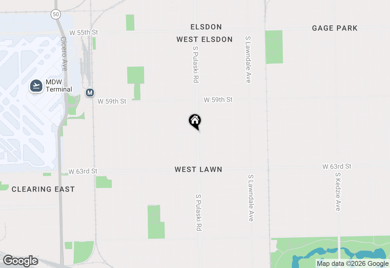 Map of 6058 S Pulaski Road, Chicago, IL 60629