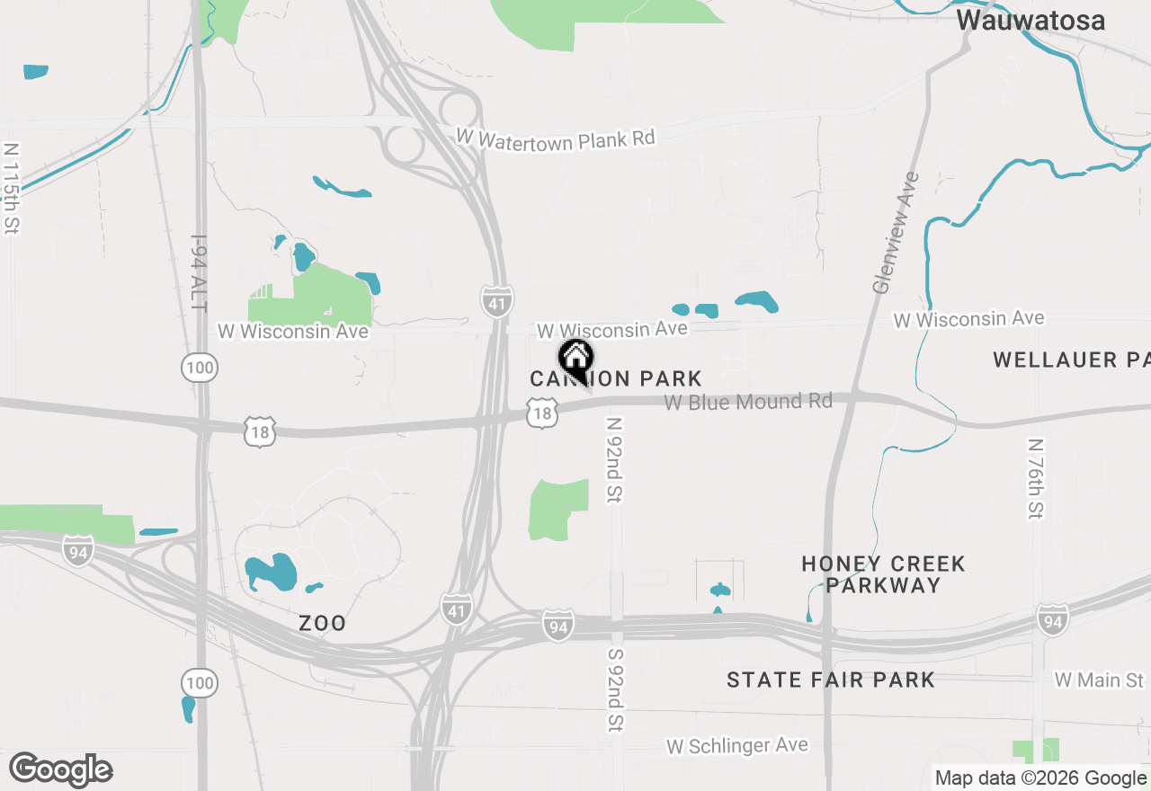 Map of 9302 W Bluemound Rd, Milwaukee, WI 53226