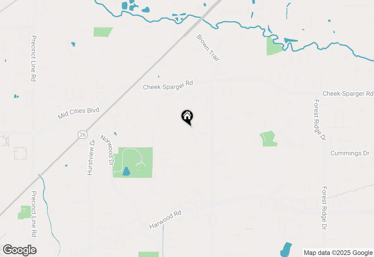 Map of 405 Woodbriar Court, Colleyville, TX 76034