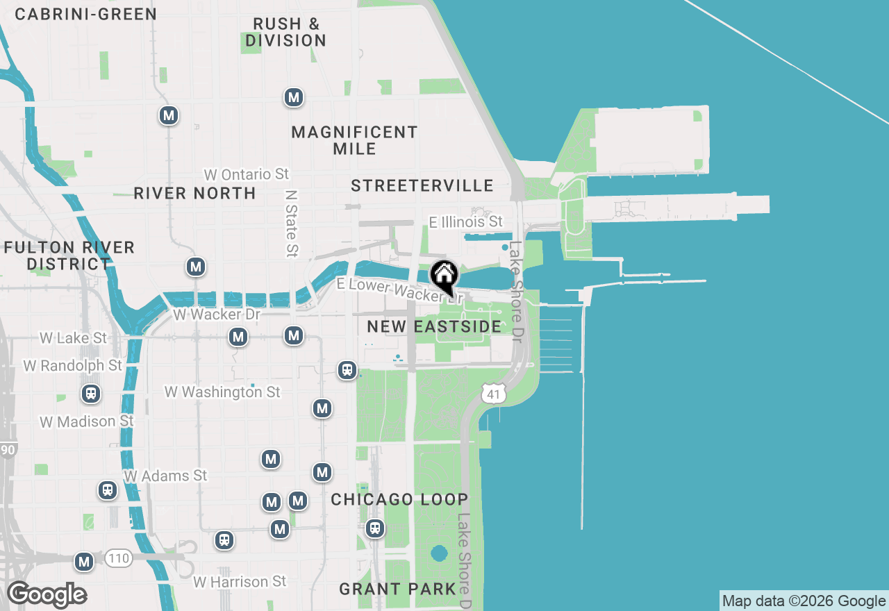 Map of 345 E Wacker Drive #1201, Chicago, IL 60601