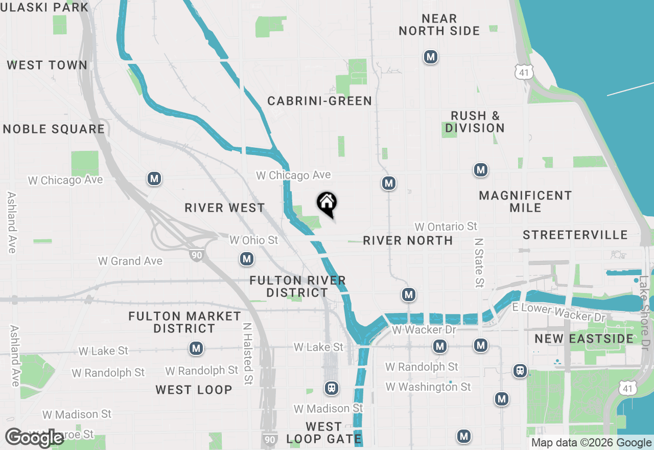 Map of 645 N Kingsbury Street #1605, Chicago, IL 60654