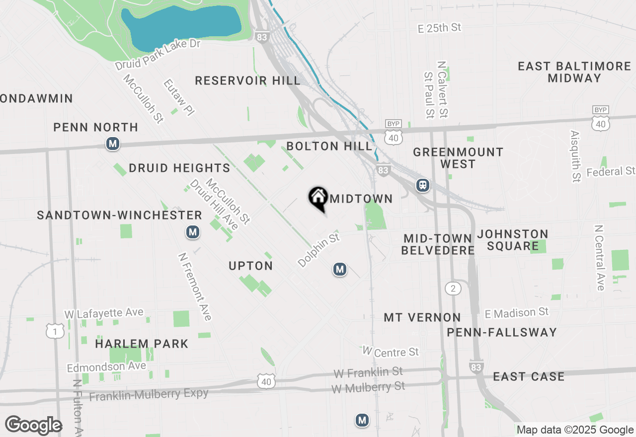 Map of 246 W Lanvale Street, Baltimore, MD 21217