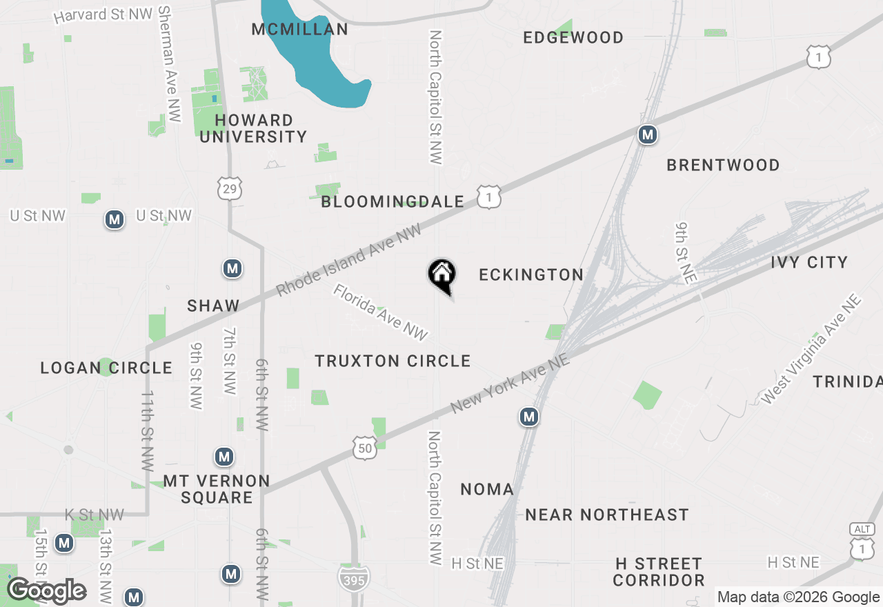 Map of 1701 N Capitol Street #SECOND FLOOR, Washington, DC 20002