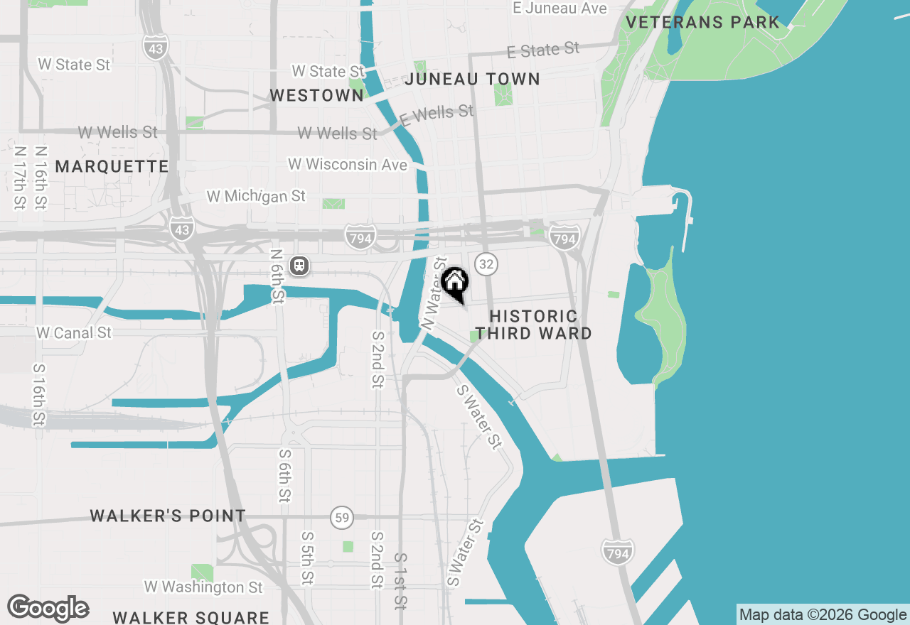 Map of 239 E Chicago St #708, Milwaukee, WI 53202