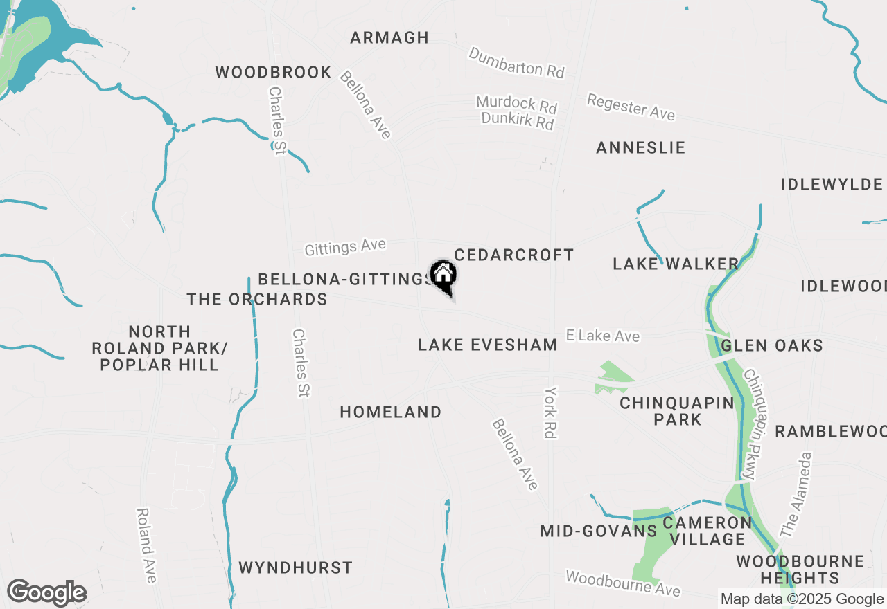 Map of 212 E Lake Avenue, Baltimore, MD 21212