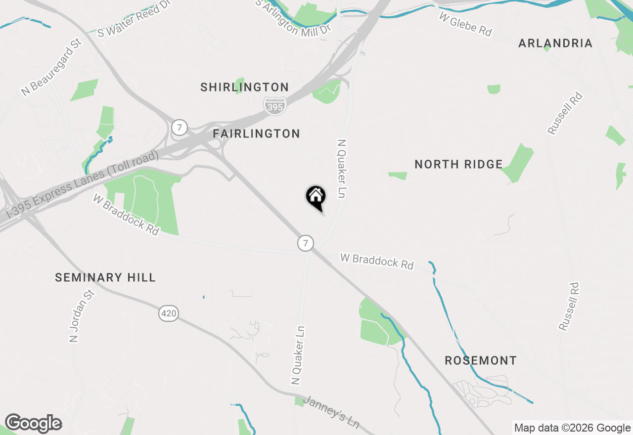 Map of 3590 S Stafford Street, Arlington, VA 22206