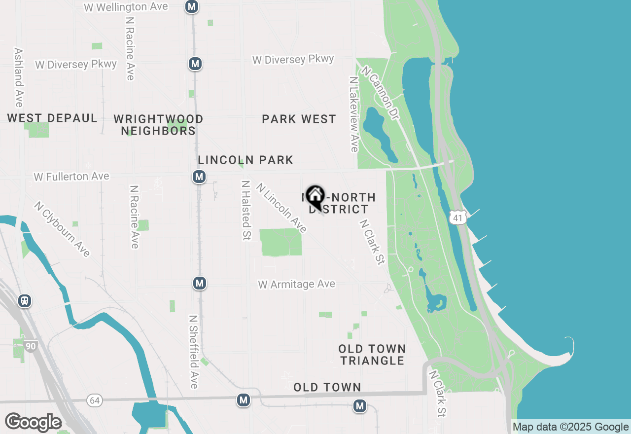 Map of 537 W Grant Place, Chicago, IL 60614