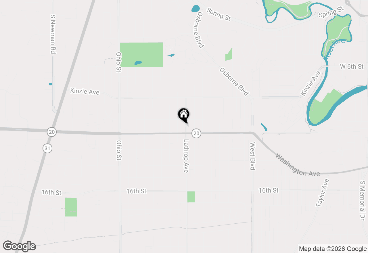 Map of 1128 Lathrop Ave, Racine, WI 53405