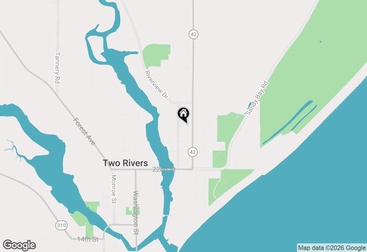 Map of 1027 27th St, Two Rivers, WI 54241