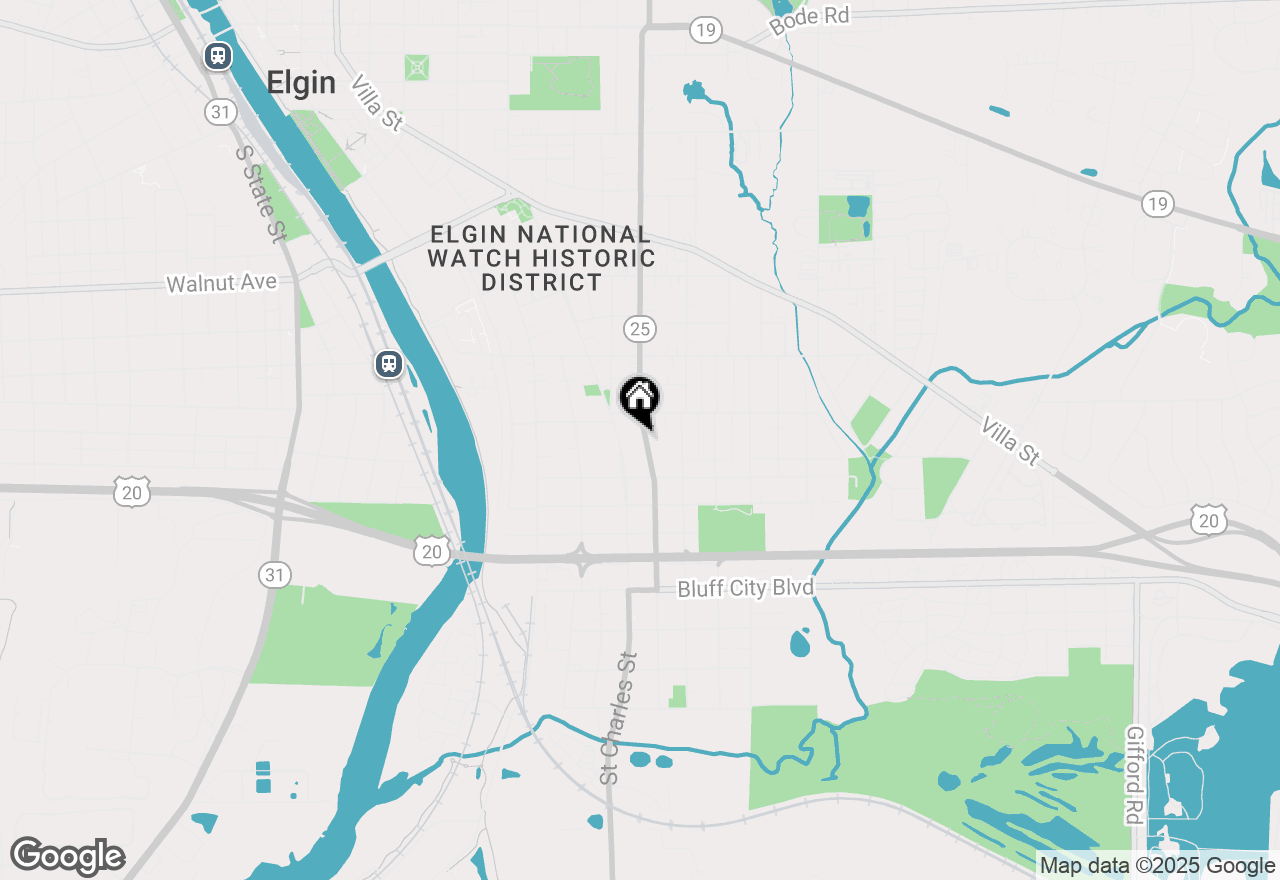 Map of 628 S Liberty Street, Elgin, IL 60120