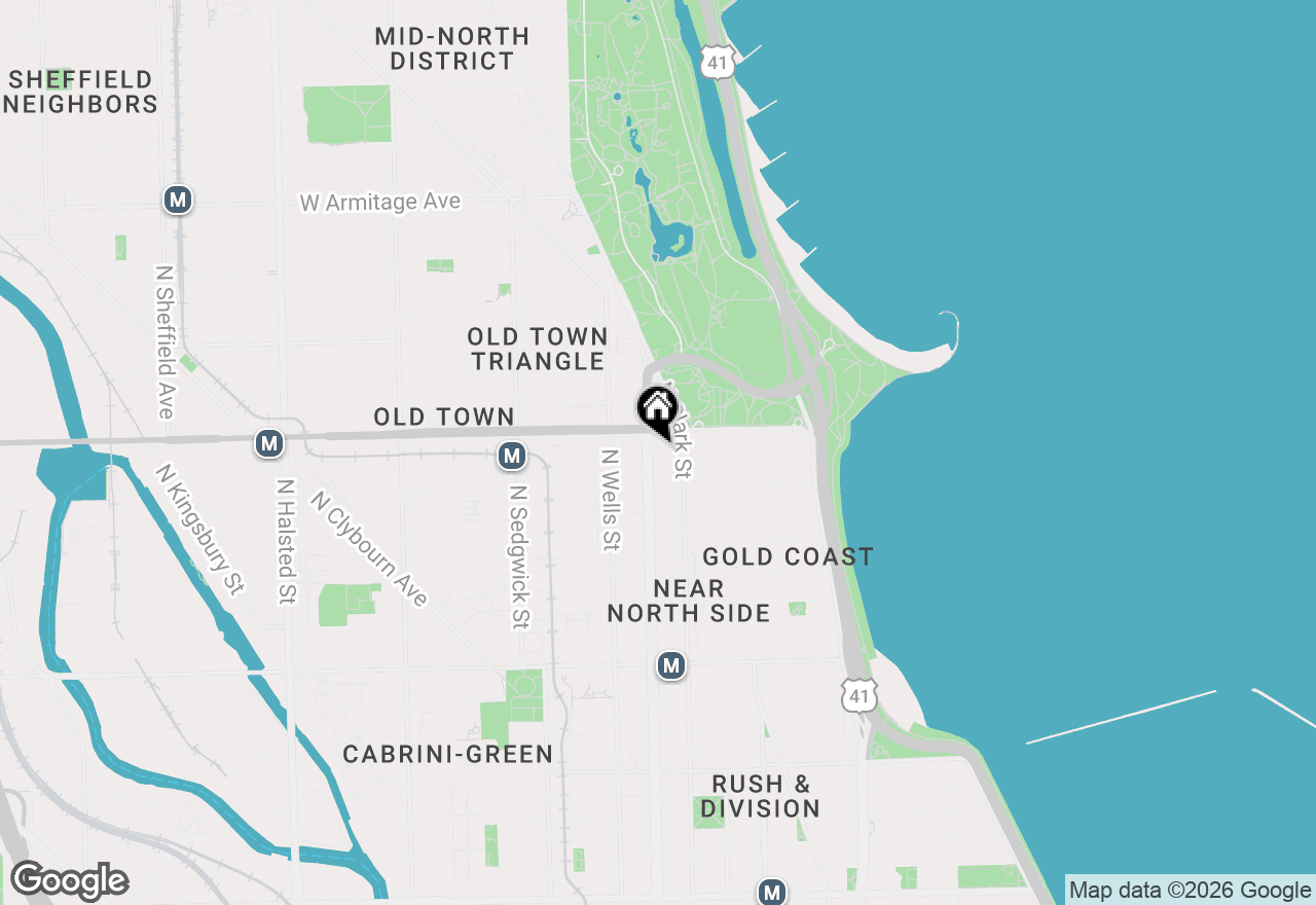 Map of 1560 N Sandburg Terrace #2109J, Chicago, IL 60610