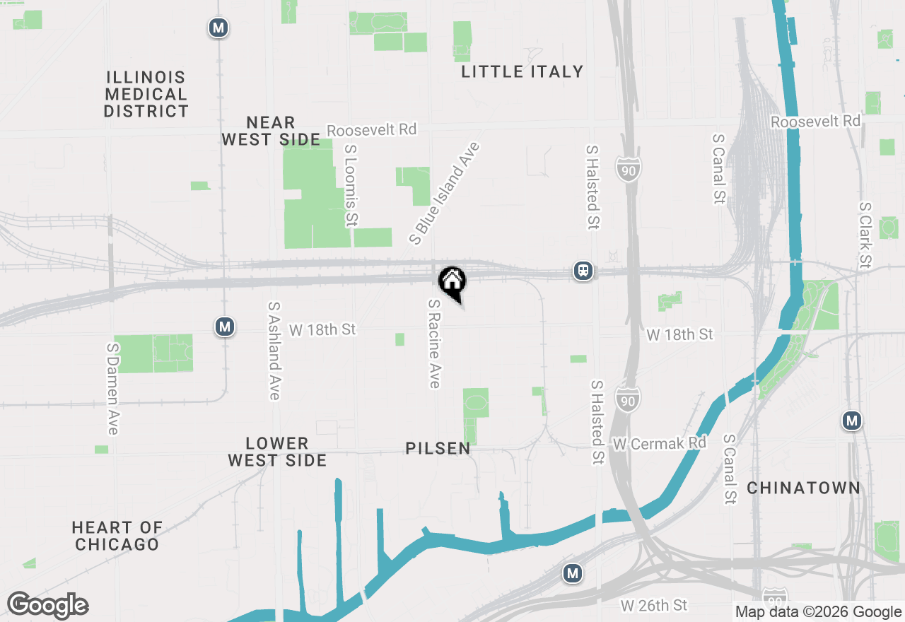 Map of 1149 W 17th Street #1, Chicago, IL 60608