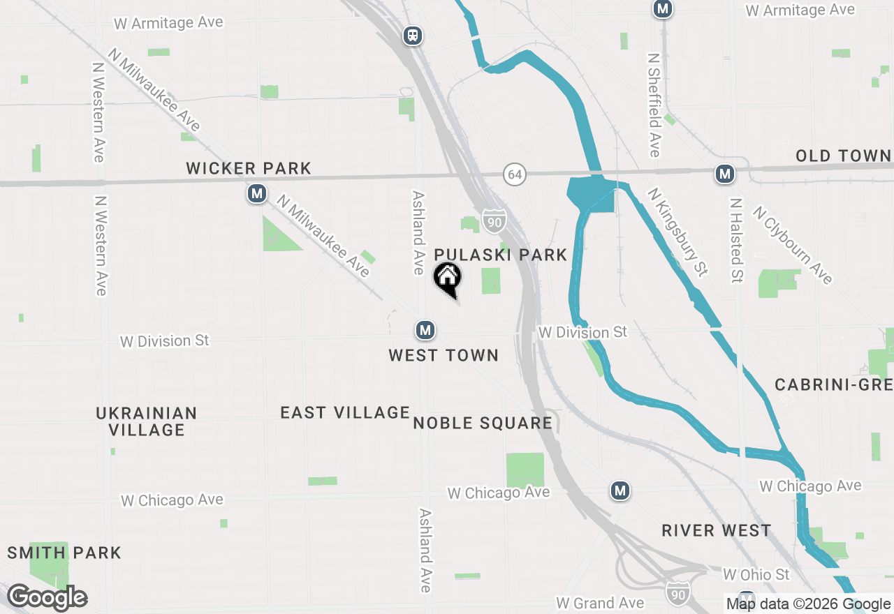 Map of 1241 N Bosworth Avenue #G, Chicago, IL 60642